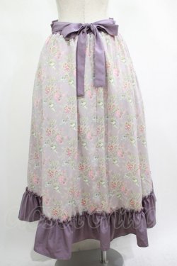 画像3: Kurumi Collaboration / 花柄コルセット風スカート LL ラベンダー H-25-03-03-023-GO-SK-NS-ZH