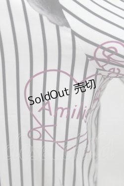 画像5: Amilige / ネクタイ付きCAT総柄ストライプシャツ F 白×黒 H-25-03-04-025-PU-BL-KB-ZH