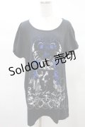SEX POT ReVeNGe / プリントドルマンロングTシャツ  黒 H-25-03-04-026-SP-TO-KB-ZT438