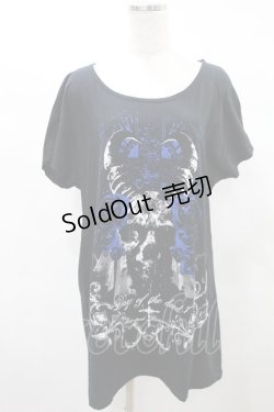 画像1: SEX POT ReVeNGe / プリントドルマンロングTシャツ  黒 H-25-03-04-026-SP-TO-KB-ZT438