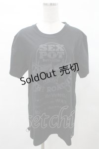SEX POT ReVeNGe / プリントTシャツ  ロゴプリント黒 H-25-03-04-028-SP-TO-KB-ZH