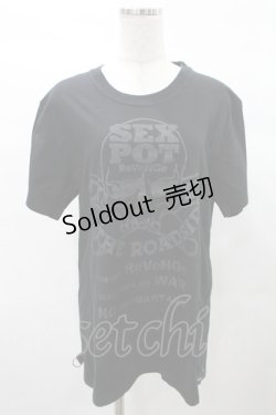 画像1: SEX POT ReVeNGe / プリントTシャツ  ロゴプリント黒 H-25-03-04-028-SP-TO-KB-ZH