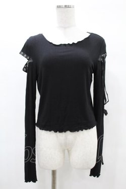 画像1: KILL STAR / Shailagh Long Sleeve Top M 黒 H-25-03-05-052-SL-TO-KB-ZH