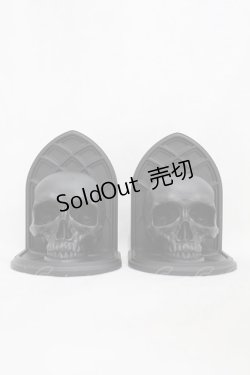 画像1: KILL STAR / Skull Bookends  黒 H-25-03-05-008-SL-ZA-KB-ZH
