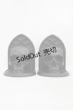 画像1: KILL STAR / Skull Bookends  黒 H-25-03-05-009-SL-ZA-KB-ZH