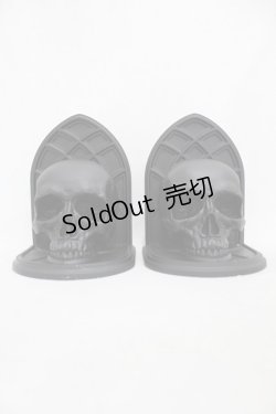 画像1: KILL STAR / Skull Bookends  黒 H-25-03-05-010-SL-ZA-KB-ZH