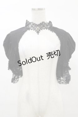 画像1: DARK IN LOVE / Gothic elegant short sleeves cape XL 黒 H-25-03-05-1044-PU-TO-KB-ZH