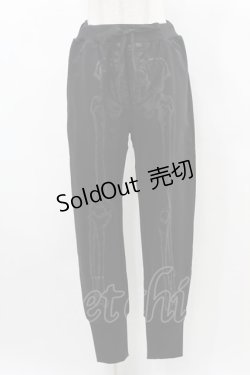 画像1: KILL STAR / Bone Idle Joggersパンツ S 黒 H-25-03-05-047-SL-PA-KB-ZH