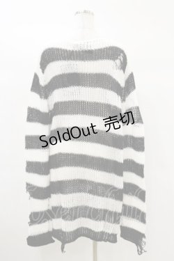 画像2: KILL STAR / Pugsley Knit Sweater L 黒×白 H-25-03-06-005-SL-TO-KB-ZH