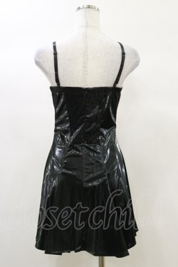 画像2: DARK IN LOVE / Punk pink locomotive rebel shiny mini dress XS 黒×ピンク H-25-03-06-049-PU-OP-KB-ZH