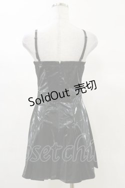 画像2: DARK IN LOVE / Punk pink locomotive rebel shiny mini dress XS 黒×ピンク H-25-03-06-050-PU-OP-KB-ZH