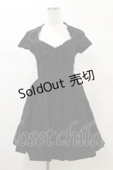 KILL STAR / Crossed Chloe Flocked Skater Dress XS 黒 H-25-03-06-051-SL-OP-KB-ZH
