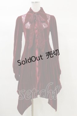 画像1: KILL STAR / Nymyra Velvet Cameo Dress XS Blood red H-25-03-06-068-SL-OP-KB-ZH