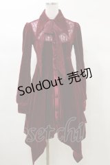 KILL STAR / Nymyra Velvet Cameo Dress S Blood red H-25-03-06-069-SL-OP-KB-ZH