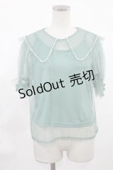 Swankiss / パールチュール半袖トップス Free グリーン H-25-03-06-1028-CA-TO-NS-ZH