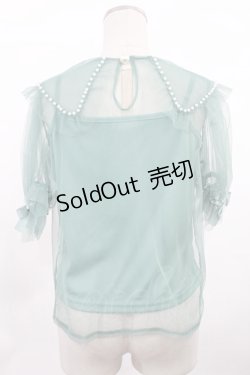 画像2: Swankiss / パールチュール半袖トップス Free グリーン H-25-03-06-1028-CA-TO-NS-ZH
