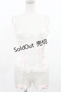 画像1: Swankiss / ガーター風ボーン入りキャミソール Free ピンク H-25-03-06-1029-CA-TO-NS-ZH