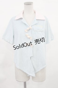 画像1: Swankiss / キャンディ付きパイルシャツ Free サックス H-25-03-06-1032-CA-BL-NS-ZH