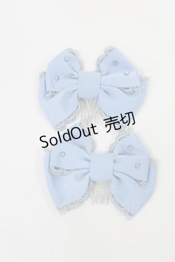 画像1: Angelic Pretty / きらめきグログランリボンコーム  サックス H-25-03-06-1040-AP-AC-NS-ZH