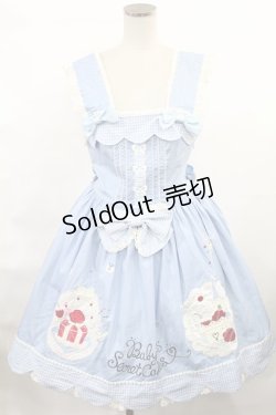 画像1: BABY,THE STARS SHINE BRIGHT / Secret Cake Factoryスカラップジャンパースカート【難有】 Free サックス H-25-03-06-1006-BA-OP-NS-ZH