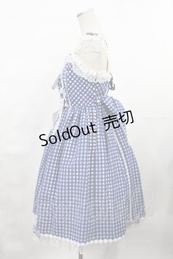 画像2: Angelic Pretty / Hummingギンガムジャンパースカート Free ブルー H-25-03-06-1008-AP-OP-NS-ZH