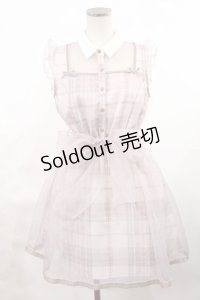 LIZ LISA / チェックオーガンジーフラワーワンピース Free ピンク H-25-03-06-1010-LO-OP-NS-ZH
