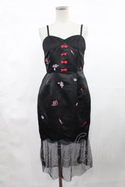 画像1: Swankiss / ドットチュール切替ワンピース Free ブラック H-25-03-06-1012-CA-OP-NS-ZH