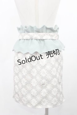 画像2: Swankiss / ビジュー付きプードルタイトスカート Free アイボリー/グリーン H-25-03-06-1013-CA-SK-NS-ZH