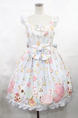 画像1: Angelic Pretty / Wonder Cookieジャンパースカート Free サックス H-25-03-06-1002-AP-OP-NS-ZH (1)
