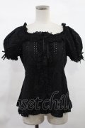 Angelic Pretty / Nostalgic Gardenブラウス Free ブラック H-25-03-06-1024-AP-BL-NS-ZH