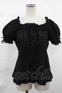Angelic Pretty / Nostalgic Gardenブラウス Free ブラック H-25-03-06-1024-AP-BL-NS-ZH