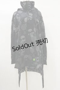 KILL STAR / Tzompantli Oversized Hoodie S 黒 H-25-03-06-019-SL-TO-KB-ZI