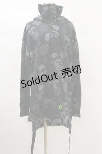KILL STAR / Tzompantli Oversized Hoodie S 黒 H-25-03-06-020-SL-TO-KB-ZI