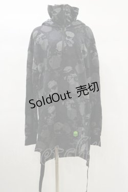 画像1: KILL STAR / Tzompantli Oversized Hoodie S 黒 H-25-03-06-020-SL-TO-KB-ZI