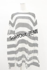 KILL STAR / Pugsley Knit Sweater L 黒×白 H-25-03-06-003-SL-TO-KB-OS