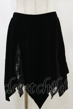 画像1: KILL STAR / Lester Velvet Mini Skirt S 黒 H-25-03-06-043-SL-SK-KB-ZH