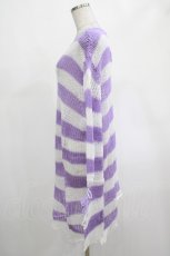 画像2: KILL STAR / Viola Knit Sweater L ホワイト×パープル H-25-03-07-1034-SL-TO-KB-ZH (2)
