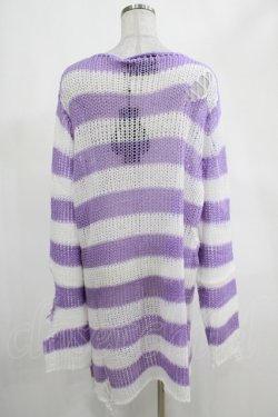 画像3: KILL STAR / Viola Knit Sweater L ホワイト×パープル H-25-03-07-1038-SL-TO-KB-ZH