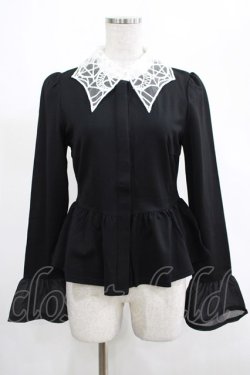 画像1: KILL STAR / Morgana Shirt XS 黒×白 H-25-03-07-1039-SL-BL-KB-ZH
