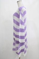画像2: KILL STAR / Viola Knit Sweater M ホワイト×パープル H-25-03-07-1040-SL-TO-KB-ZH (2)