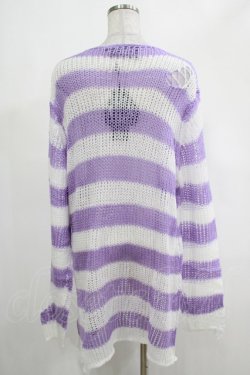 画像3: KILL STAR / Viola Knit Sweater M ホワイト×パープル H-25-03-07-1042-SL-TO-KB-ZH