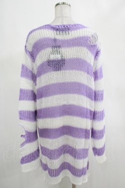 画像3: KILL STAR / Viola Knit Sweater M ホワイト×パープル H-25-03-07-1048-SL-TO-KB-ZI