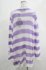 画像3: KILL STAR / Viola Knit Sweater M ホワイト×パープル H-25-03-07-1050-SL-TO-KB-ZH (3)