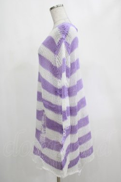 画像2: KILL STAR / Viola Knit Sweater M ホワイト×パープル H-25-03-07-1056-SL-TO-KB-ZH