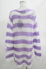 画像3: KILL STAR / Viola Knit Sweater M ホワイト×パープル H-25-03-07-1056-SL-TO-KB-ZH (3)