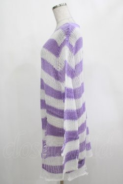 画像2: KILL STAR / Viola Knit Sweater M ホワイト×パープル H-25-03-07-1058-SL-TO-KB-OS