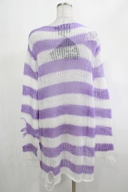 画像3: KILL STAR / Viola Knit Sweater M ホワイト×パープル H-25-03-07-1058-SL-TO-KB-OS