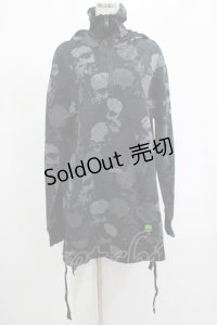 KILL STAR / Tzompantli Oversized Hoodie XS 黒 H-25-03-07-1059-SL-TO-KB-ZY