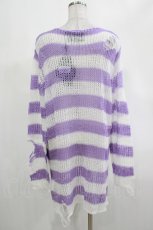画像3: KILL STAR / Viola Knit Sweater M ホワイト×パープル H-25-03-07-1060-SL-TO-KB-ZT613 (3)