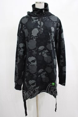 画像1: KILL STAR / Tzompantli Oversized Hoodie XS 黒 H-25-03-07-1061-SL-TO-KB-ZT129
